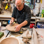 John Higgins at work in his studio 2018